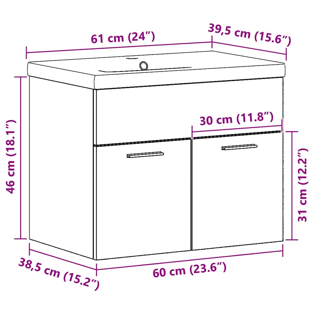 Mueble de Cuarto de Baño con cajón Madera de ingeniería