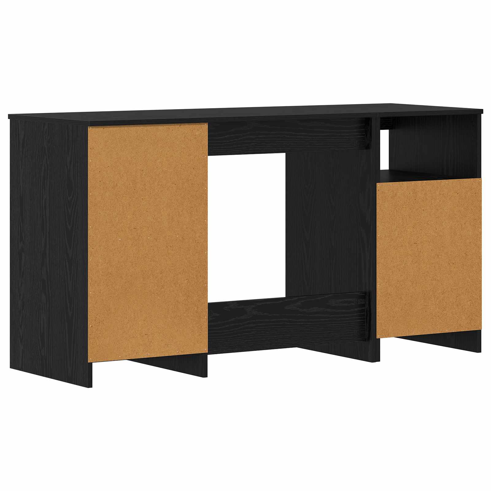 Escritorio con cajón 2 pcs Roble Negro 140 x 50 x 76 cm