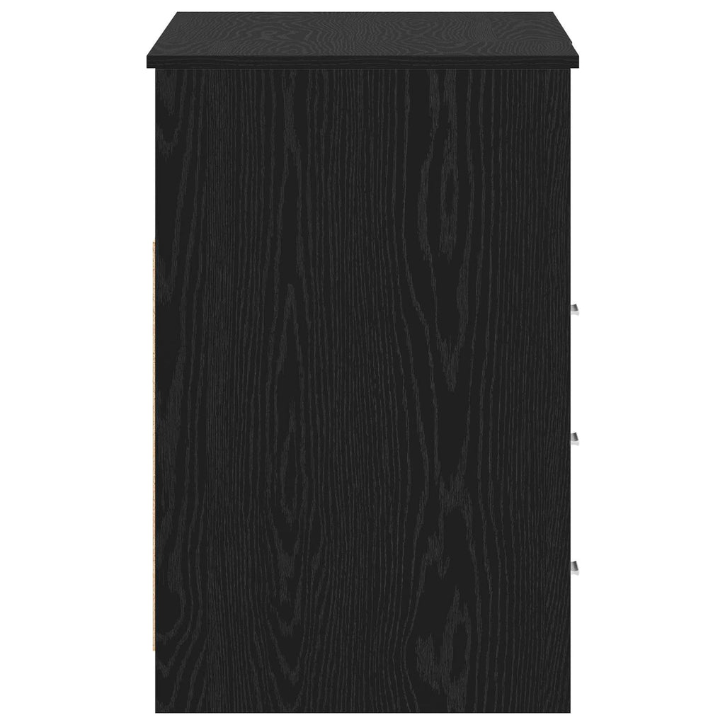 Escritorio con cajón 2 pcs Roble Negro 140 x 50 x 76 cm