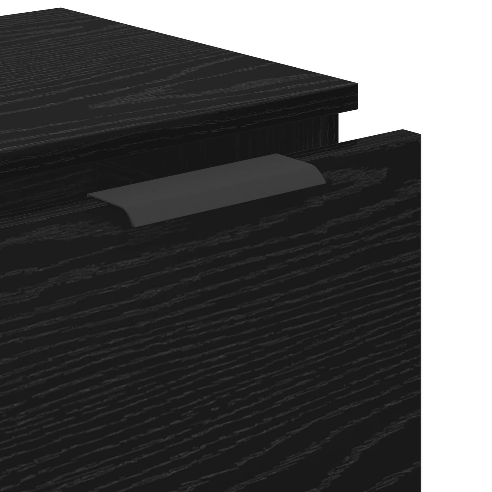 Aparador con cajón 3 pcs Roble Negro Madera de ingeniería