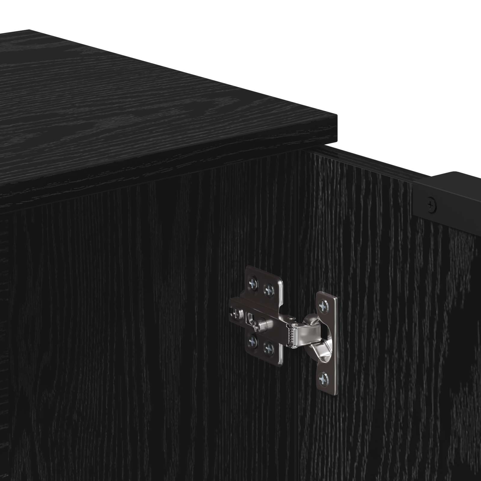 Aparador con cajón 3 pcs Roble Negro Madera de ingeniería