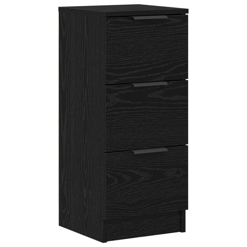 Aparador con cajón 3 pcs Roble Negro Madera de ingeniería