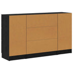 Aparador con cajón 3 pcs Roble Negro Madera de ingeniería