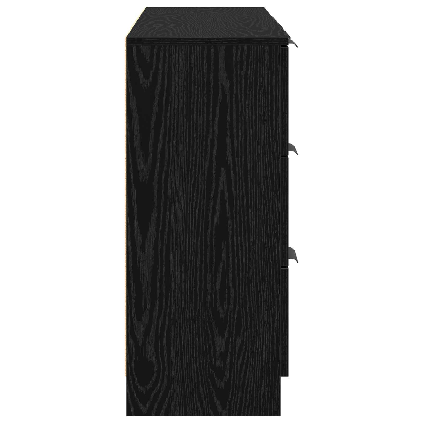 Aparador con cajón 3 pcs Roble Negro Madera de ingeniería