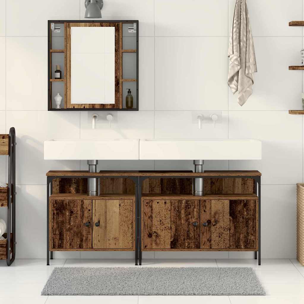 Unidades de Tocador de Baño 3 pcs Marrón Madera contrachapada