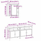 Unidades de Tocador de Baño 3 pcs Marrón Madera contrachapada