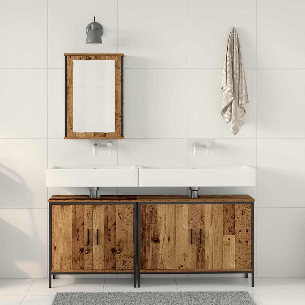 Unidades de Tocador de Baño 3 pcs Marrón Madera contrachapada