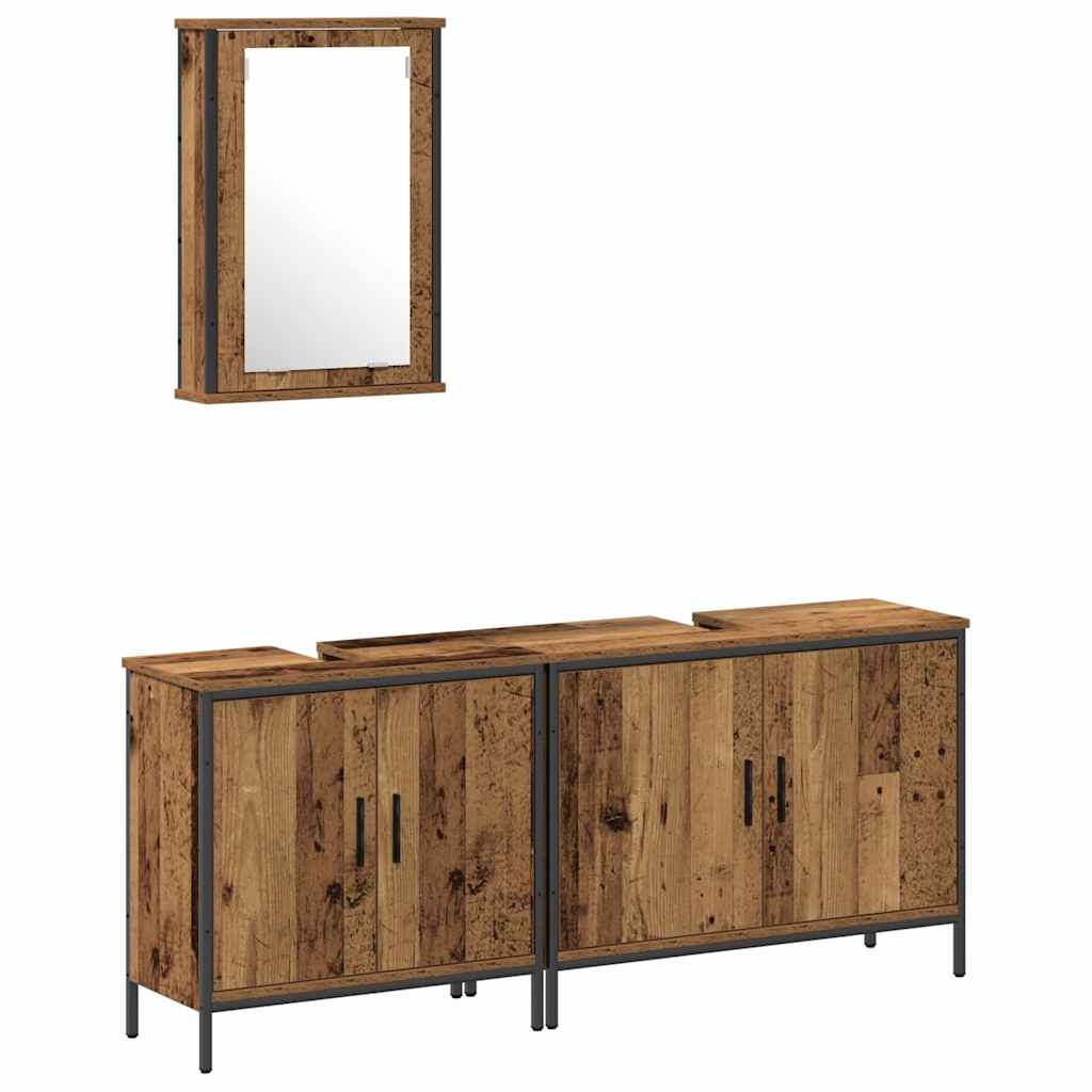 Unidades de Tocador de Baño 3 pcs Marrón Madera contrachapada