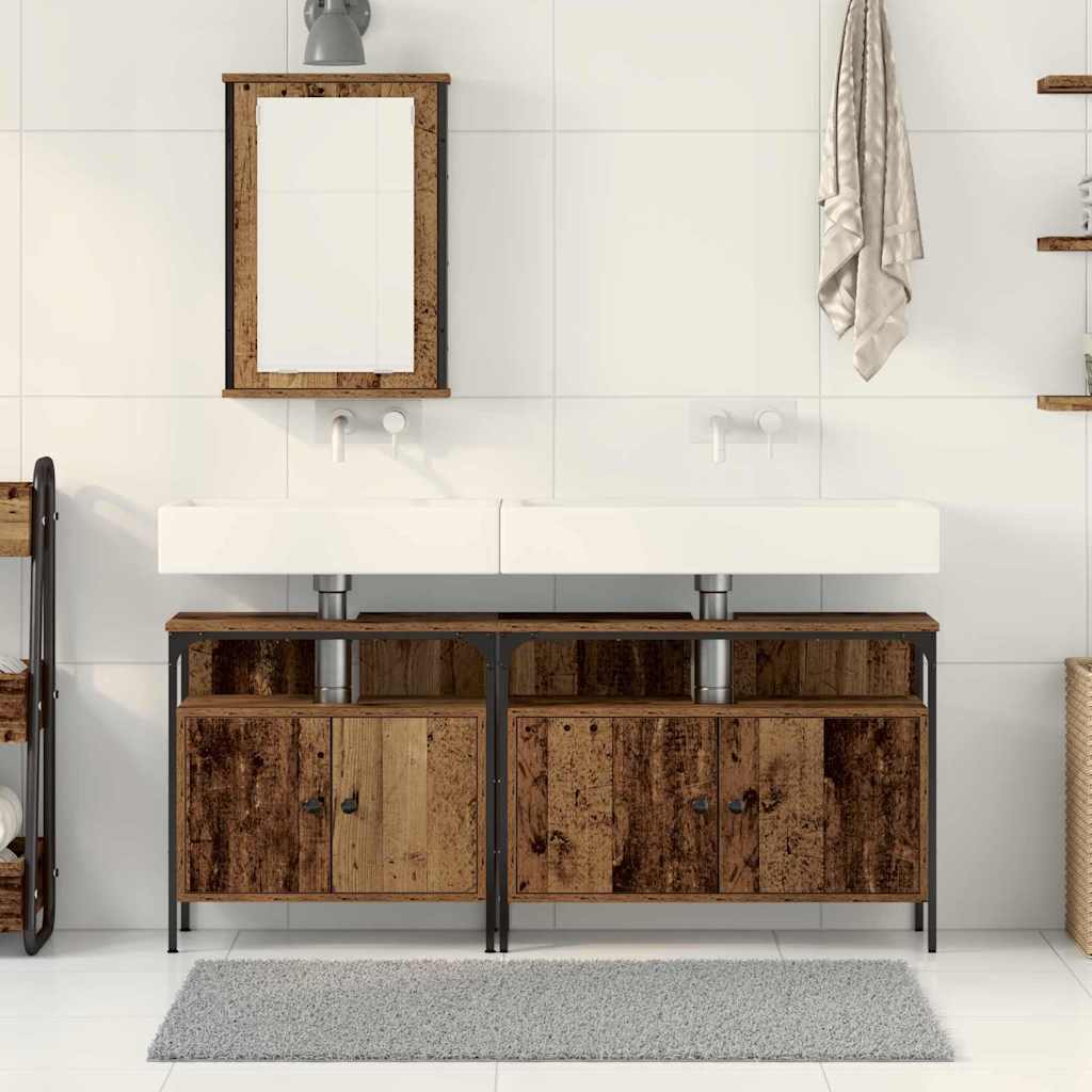 Unidades de Tocador de Baño 3 pcs Marrón Madera contrachapada