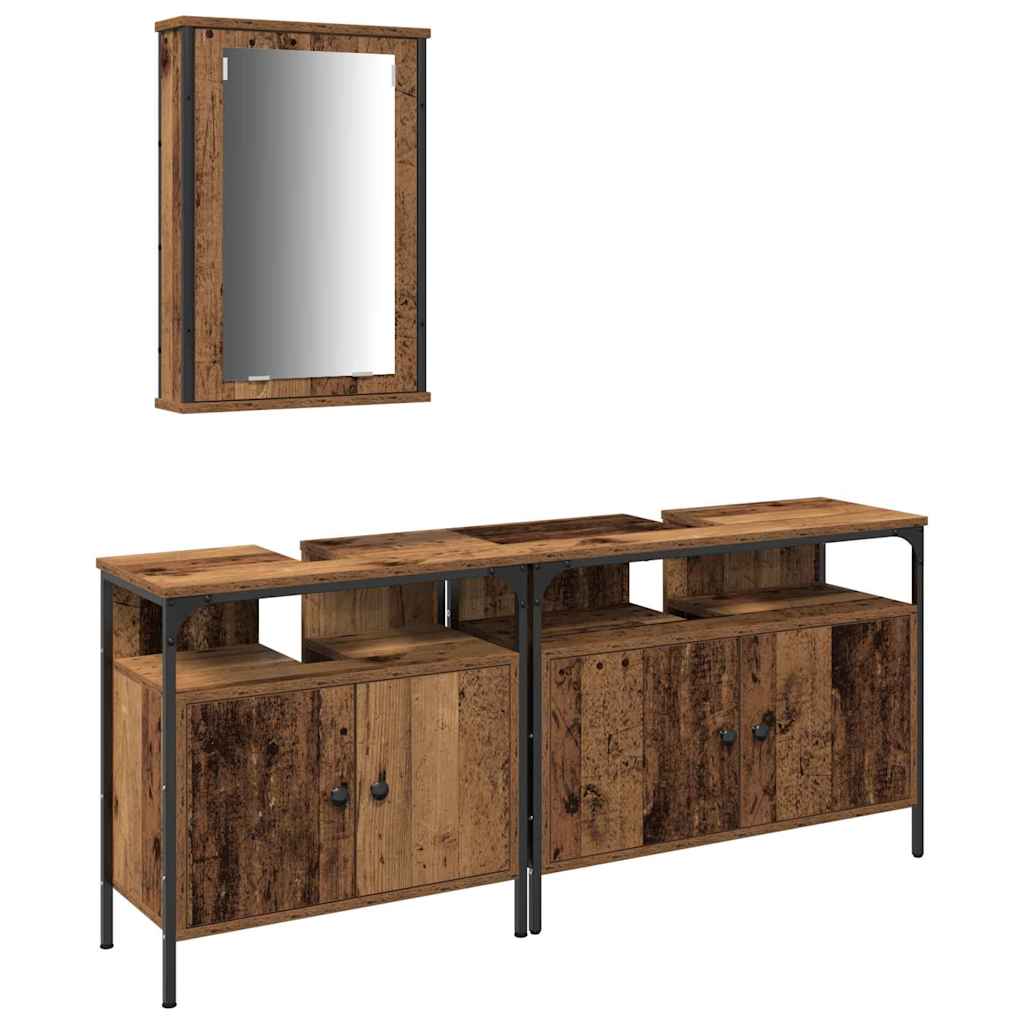 Unidades de Tocador de Baño 3 pcs Marrón Madera contrachapada