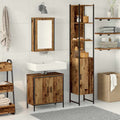 Juego de muebles de baño 3 pcs Marrón Madera de ingeniería