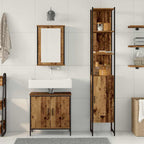 Juego de muebles de baño 3 pcs Marrón Madera de ingeniería