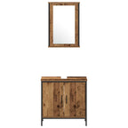 Juego de muebles de baño 3 pcs Marrón Madera de ingeniería