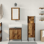 Juego de muebles de baño 3 pcs Marrón 33 x 33 x 120.5 cm