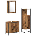 Juego de muebles de baño 3 pcs Marrón 33 x 33 x 120.5 cm