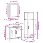 Juego de muebles de baño 3 pcs Marrón 33 x 33 x 120.5 cm