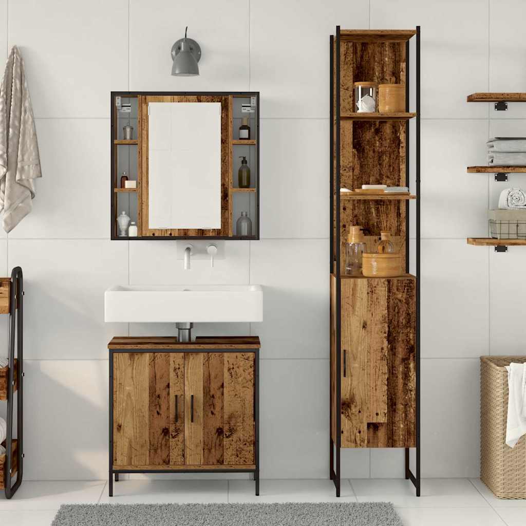Unidades de Tocador de Baño 3 pcs Marrón Madera contrachapada