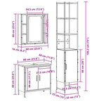 Unidades de Tocador de Baño 3 pcs Marrón Madera contrachapada
