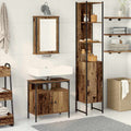 Juego de muebles de baño con estante 3 pcs Madera vieja