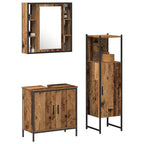 Juego de muebles de baño 3 pcs Marrón Madera de ingeniería