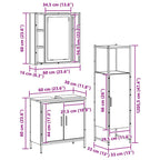 Juego de muebles de baño 3 pcs Marrón Madera de ingeniería