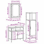 Juego de muebles de baño 3 pcs Marrón 33 x 33 x 120.5 cm