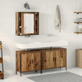 Juego de muebles de baño 3 pcs Marrón Madera contrachapada