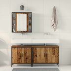Juego de muebles de baño 3 pcs Marrón Madera contrachapada