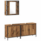 Juego de muebles de baño 3 pcs Marrón Madera contrachapada