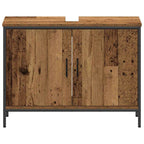 Juego de muebles de baño 3 pcs Marrón Madera contrachapada
