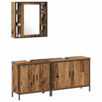 Juego de muebles de baño 3 pcs Marrón Madera contrachapada