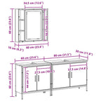 Juego de muebles de baño 3 pcs Marrón Madera contrachapada