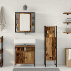 Juego de muebles de baño 3 pcs Marrón Madera contrachapada