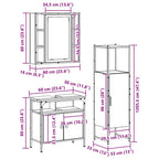 Juego de muebles de baño 3 pcs Marrón Madera contrachapada