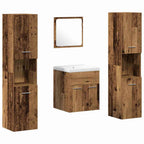 Juego de muebles de baño con estante 4 pcs Madera vieja