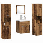 Juego de muebles de baño con estante 4 pcs Madera vieja