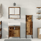 Juego de muebles de baño 3 pcs Marrón Madera contrachapada