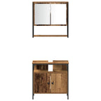 Juego de muebles de baño 3 pcs Marrón Madera contrachapada