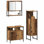 Juego de muebles de baño 3 pcs Marrón Madera contrachapada