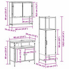 Juego de muebles de baño 3 pcs Marrón Madera contrachapada