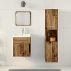 Juego de muebles de baño con cajón 4 pcs Madera envejecida