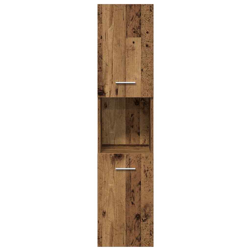 Juego de muebles de baño con cajón 4 pcs Madera envejecida