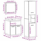 Juego de muebles de baño con cajón 4 pcs Madera envejecida