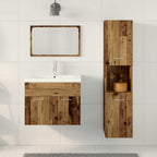 Juego de muebles de baño 4 pcs Marrón Madera de ingeniería