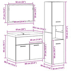 Juego de muebles de baño 4 pcs Marrón Madera de ingeniería