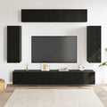 Conjunto de mueble de TV 6 pcs Roble Negro 100 x 30 x 30 cm