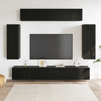 Conjunto de mueble de TV 6 pcs Roble Negro 100 x 30 x 30 cm
