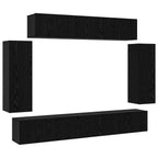 Conjunto de mueble de TV 6 pcs Roble Negro 100 x 30 x 30 cm