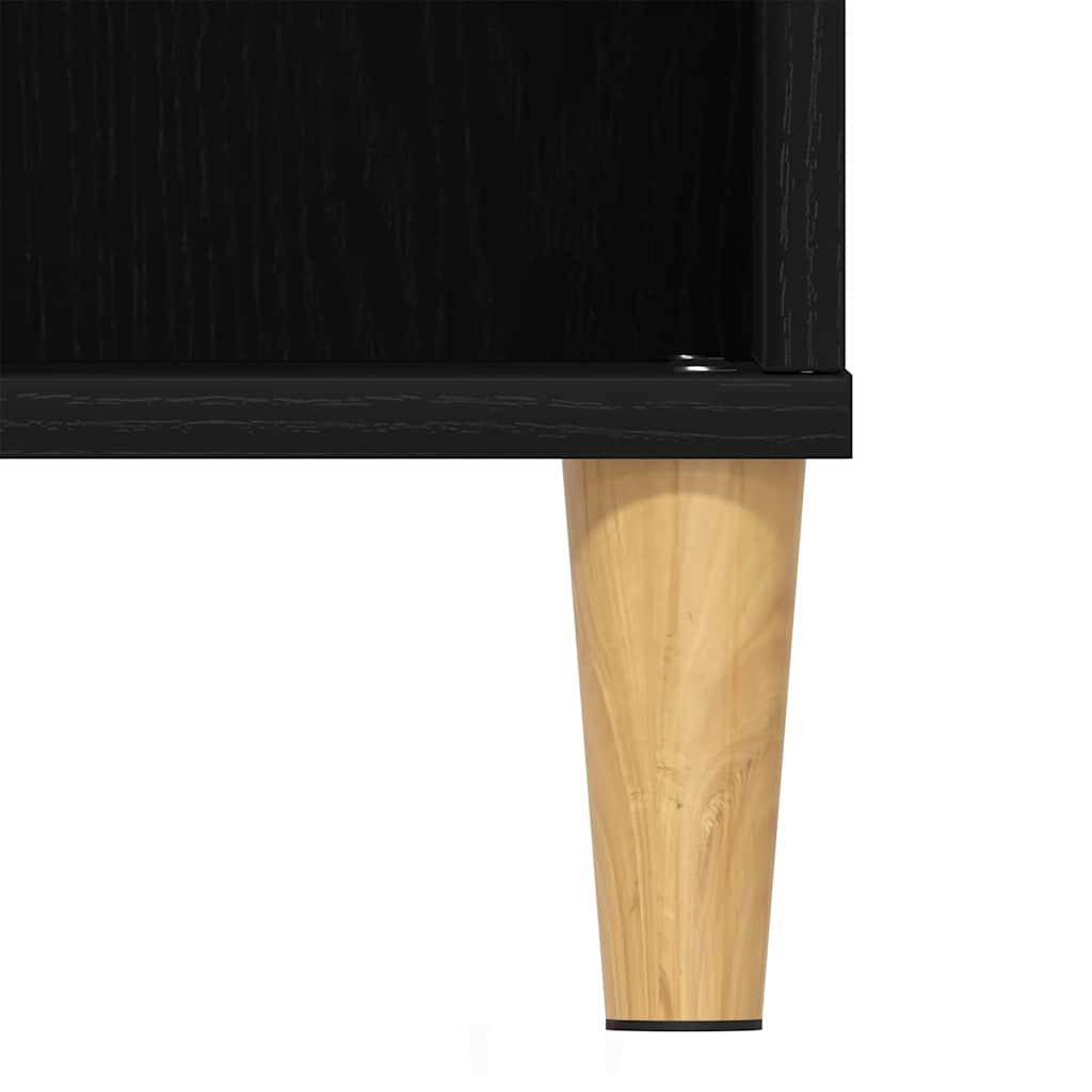 Juego de muebles de baño 3 pcs Negro Madera de ingeniería