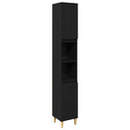Juego de muebles de baño 3 pcs Negro Madera de ingeniería